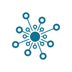 Abstract connection icon logo design vector illustration. Hub cyberspace network connect and Central business database symbol