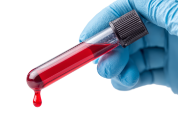 Red heart balloon flying with pink powder trail