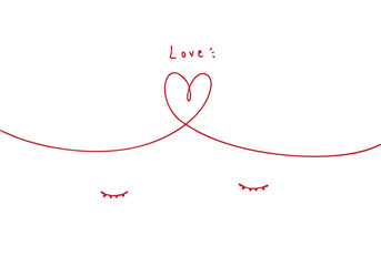 赤いハートのフレーム