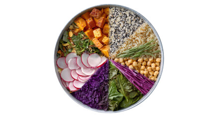 Colorful Vegan Buddha Bowl with Vegetables and Grains
