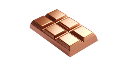 Rendered bar of gold, highly reflective, on solid black background