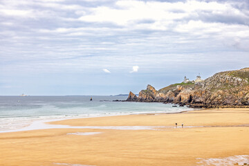 View at a sand beach by Pointe du toulinguet in Bretagne, France