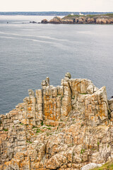 Rock formation by the sea at Crozon peninsula in France