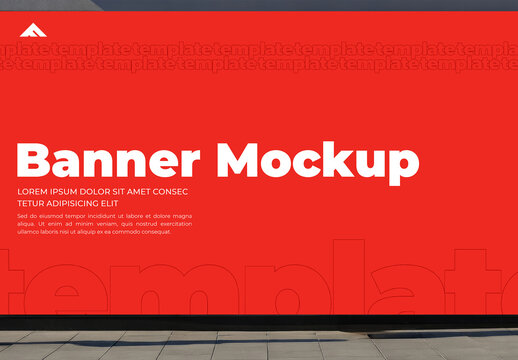 Advertising Banner Mockup at Storefront Entrance