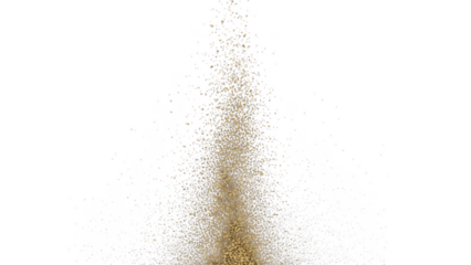 Golden glitter particles exploding upwards on black background dust explosion