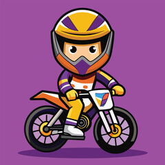 Obraz premium Boy riding a bike vector illustration