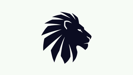 Obraz premium Stylized Lion Head Silhouette Logo Design.