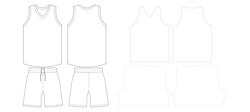 Basketball Kit Mockup And Pattern Template Vector