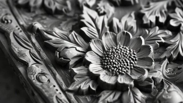 A close-up of an intricately designed metalwork with a floral motif, showcasing the craftsmanship and vintage appeal.
