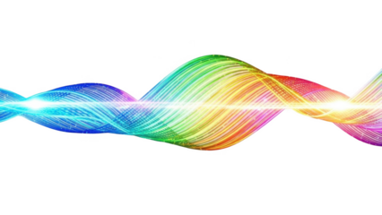 Rainbow light wave abstract background with glowing particles image
