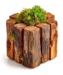 Tree trunk isolated on white