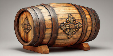 Wooden apple barrel for harvest