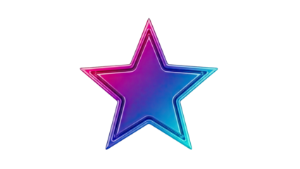 3D Star with Gradient Blue-Pink Hue