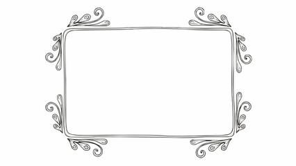 Ornate Rectangular Frame with Swirls and Flourishes.