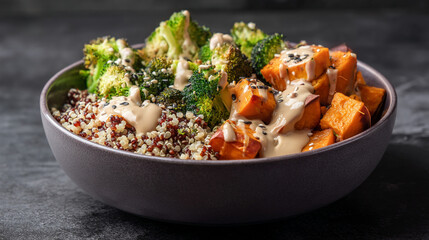 Nutrient Rich Vegan Buddha Bowl with Quinoa and Roasted Veggies