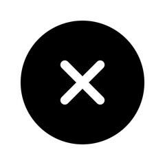 Obraz premium Black circle with a white x shape inside