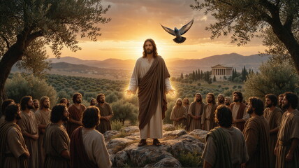Obraz premium Biblical stories. Genre scenes from the Bible. Famous events from Christian history.