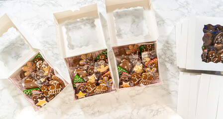 Assorted Christmas Cookies in Festive Gift Boxes