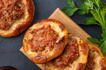 Small lahmacun, delicious  Turkish food 