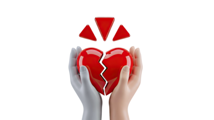 Broken Heart Held by Two Hands