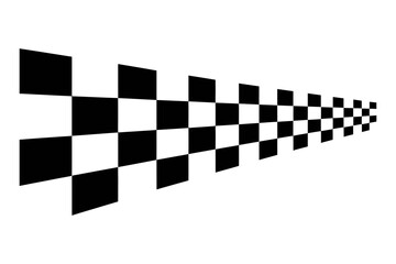 Obraz premium A black and white checkered flag icon in a minimalist flat design style