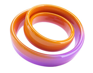 A glossy, looping, gradient-colored form on a dark background