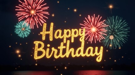 Happy birthday fireworks