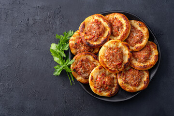 Small lahmacun, delicious  Turkish food 