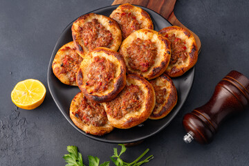 Small lahmacun, delicious  Turkish food 