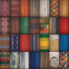 Digital texture pack showcase display with various patterns and