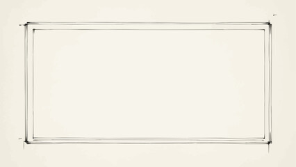 Simple hand drawn rectangle frame with blank space inside. © shaka winter