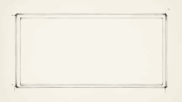 Simple hand drawn rectangle frame with blank space inside.