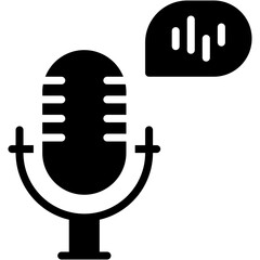Microphone and Voice Recording Technology Icon