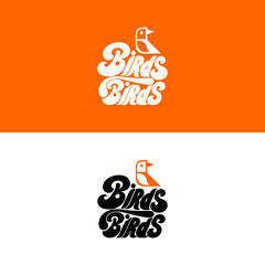 Retro Bird Typography Logo Design