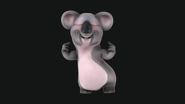 Fun 3D cartoon koala (with alpha channel)