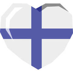 Heart Shaped Finnish Flag