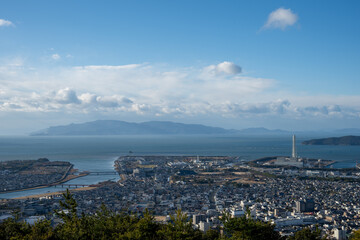 日本の兵庫県赤穂市の雄鷹台山の美しい景色