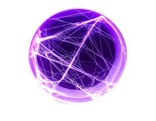 A luminous purple sphere with a network of glowing lines