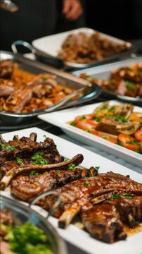 A variety of barbecued meats presented for a feast.