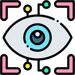 Futuristic Vision Scan and Robotics Technology Icon
