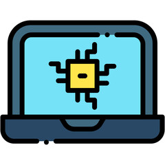Computer Technology and Artificial Intelligence Icon