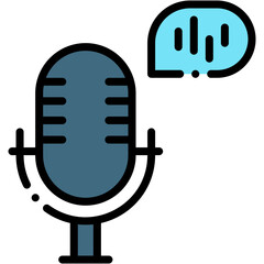 Microphone and Voice Recording Technology Icon