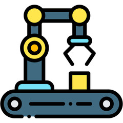 Industrial Robotic Arm and Factory Automation Icon