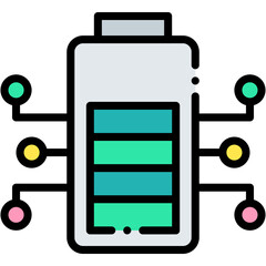 AI Battery Status and Energy Power Icon