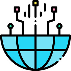 Global Digital Technology and Communication Icon