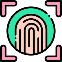 Fingerprint Biometric Scan and Security Icon