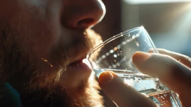 Drinking water, a simple pleasure.