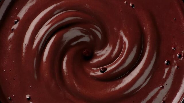 Rich dark chocolate swirl close-up decadent cocoa cream texture background
