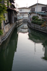 日本の岡山県岡山市の懐かしい風景