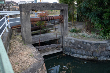 日本の岡山県岡山市の懐かしい風景